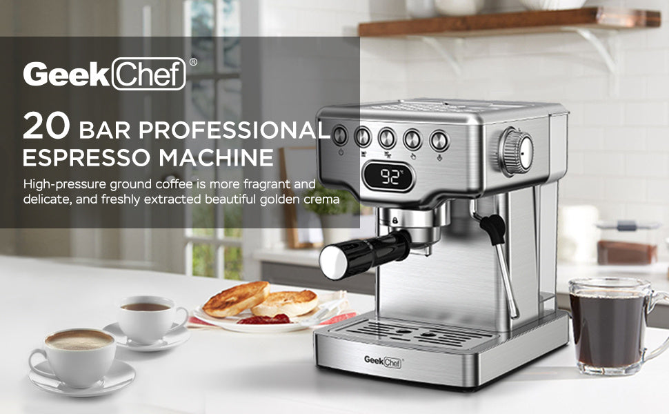 Geek Chef Espresso Machine + Get the 'Coffee Lovers' book for free!