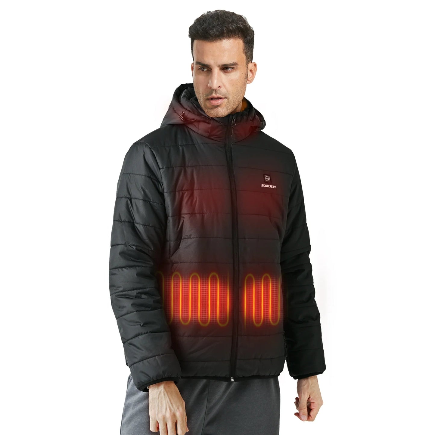 Women Men Heated Jacket with Battery Pack Windproof Electric Heated