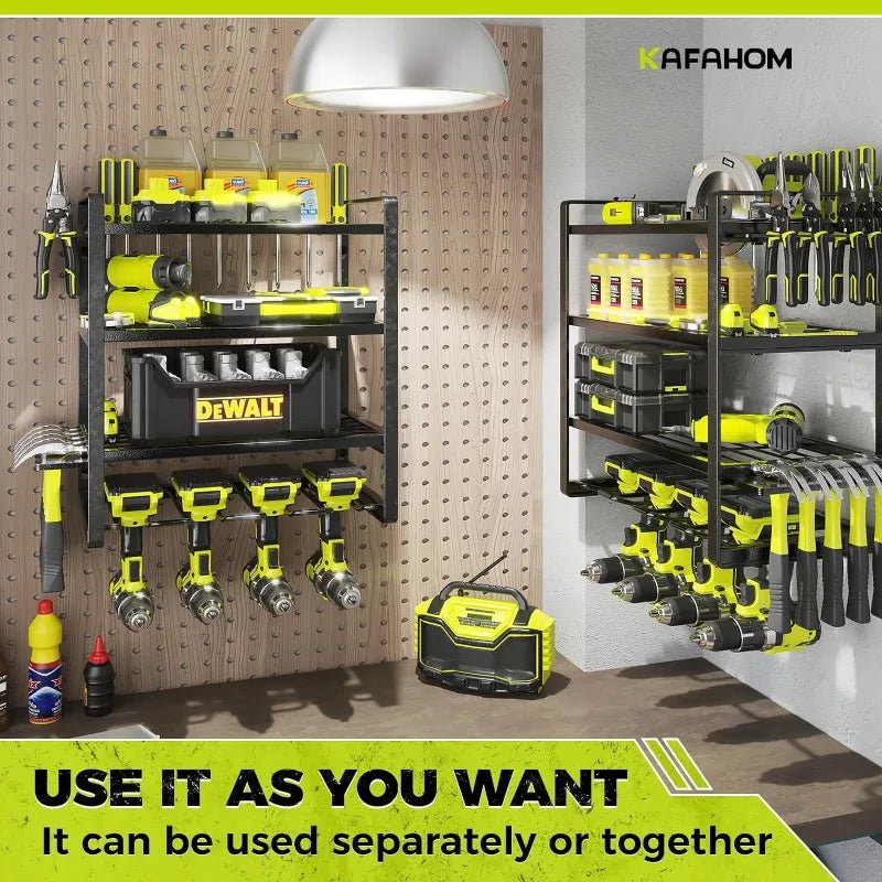 KAFAHOM Drill Holder & Garage Tool Shelf