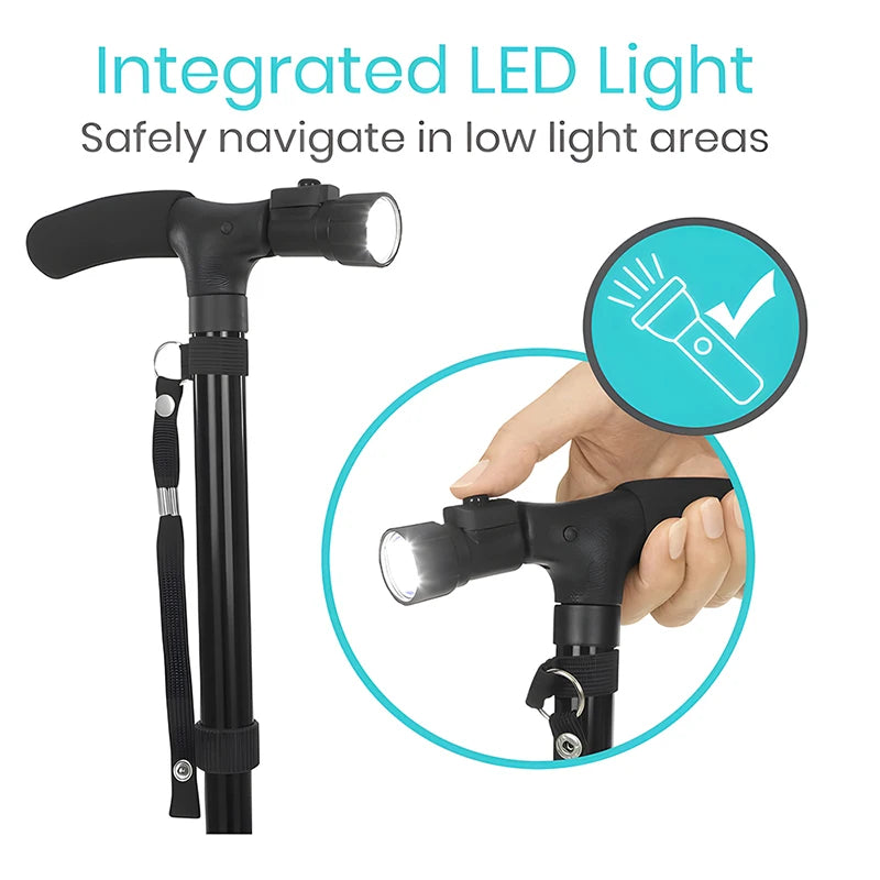 SureStep Collapsible Walking Stick with LED