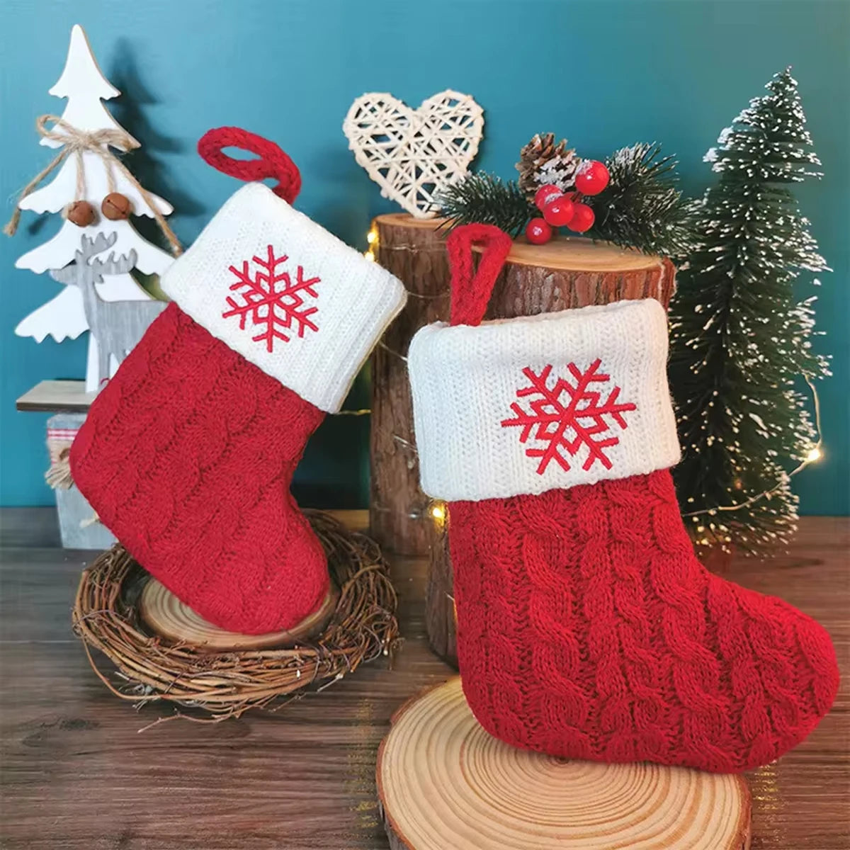 Snowflake Knit Stocking