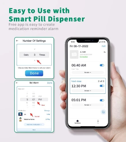 SeniorSafe 28-Compartment Automatic Pill Dispenser with LED Display and Secure Key Lock