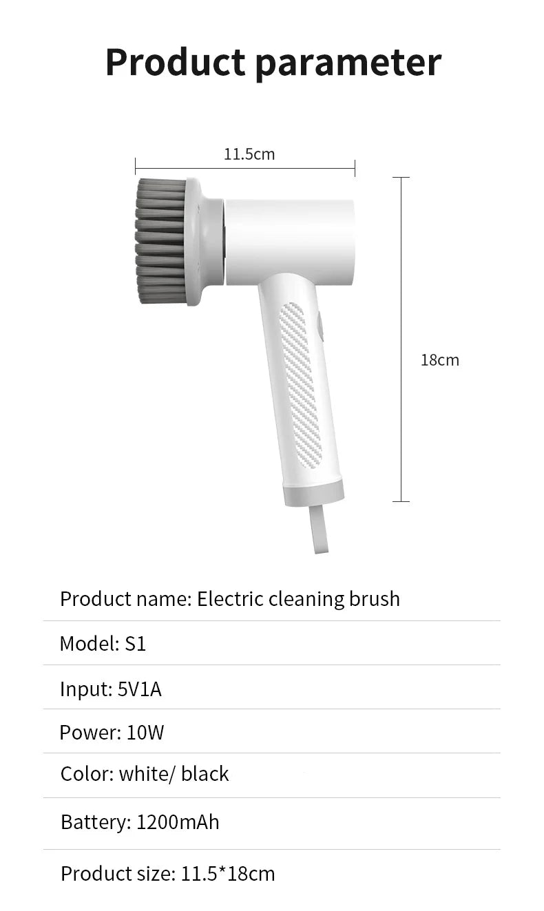 Wireless Electric Spin Scrubber