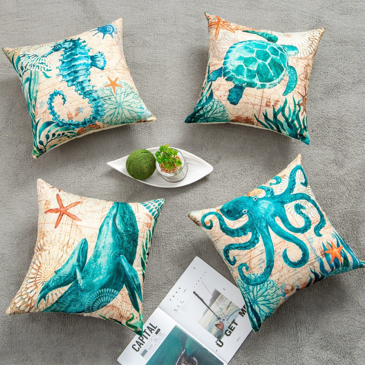 Coastal Turtle Cushion